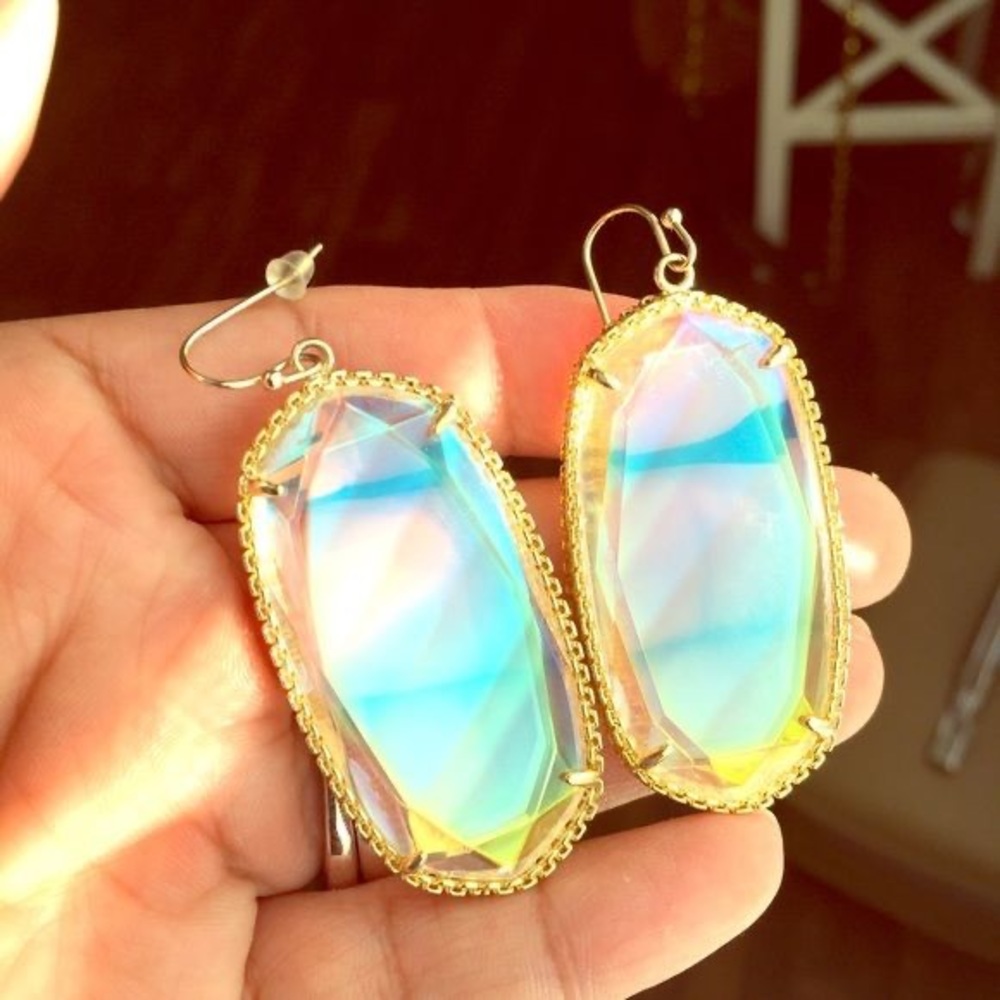 Kendra Scott Clear Iridescent Diely Earrings